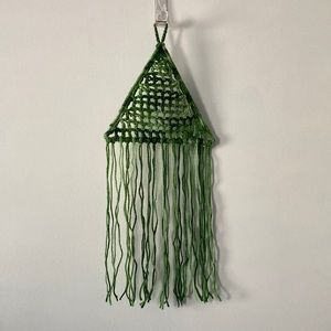 Boho dream catcher with green variegated yarn